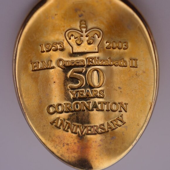 1953-2003 H.M. Queen Elizabeth II 50 Years CORONATION Anniversary Spoon - Picture 16 of 16